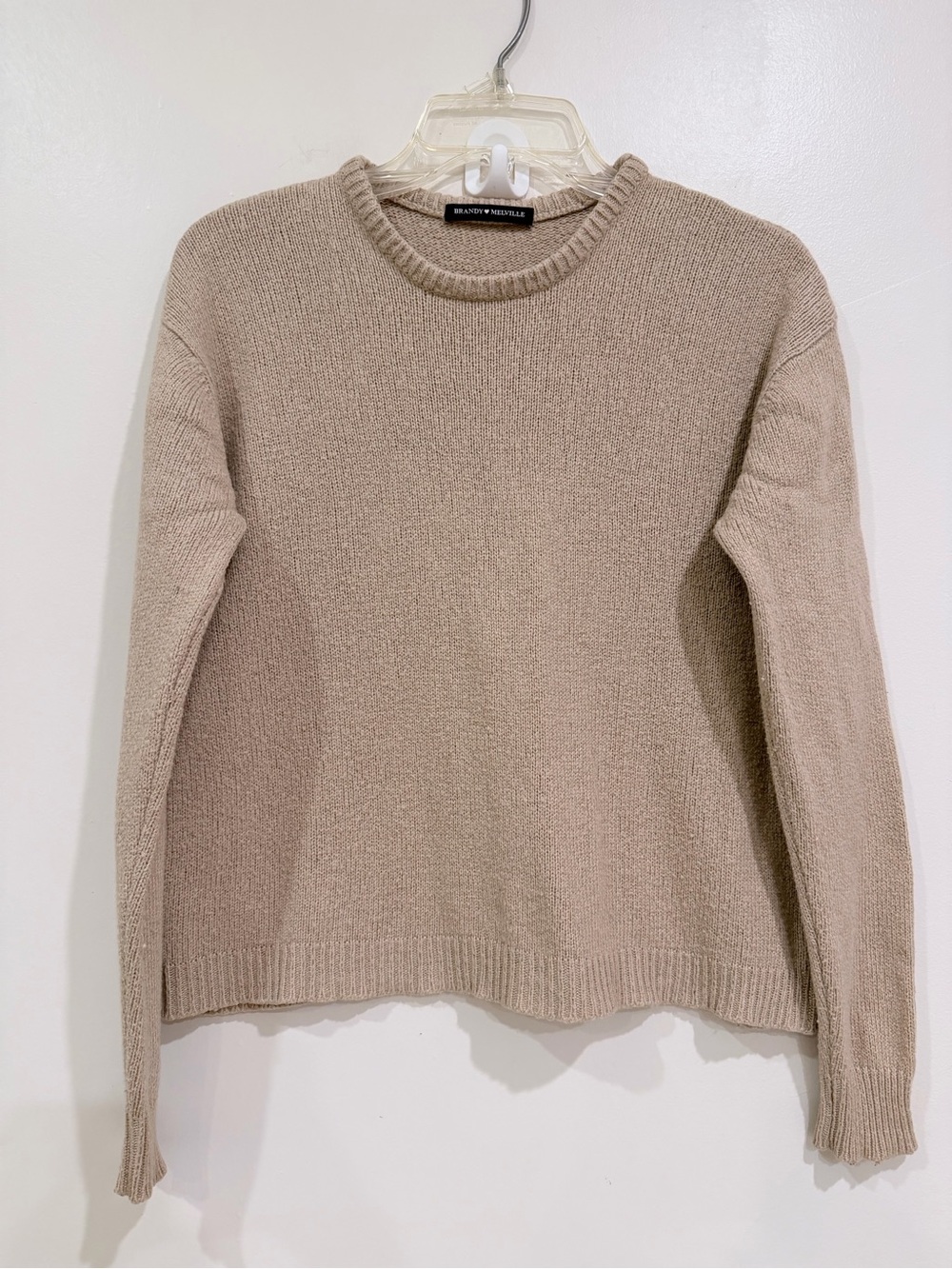 Brandy Melville Taupe Beige Crewneck Sweater